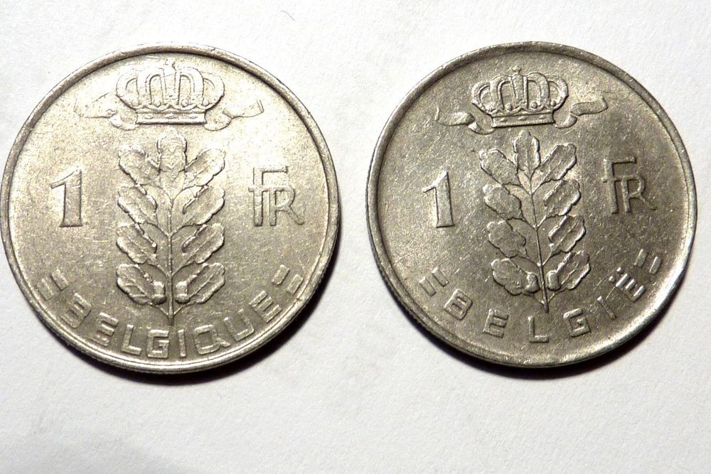 1 Franc Belgique 1951 und 1952, 2 Stk 1