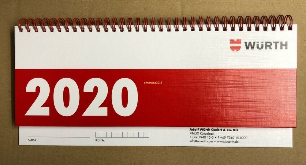 Würth Tisch - Kalender 2020 ** Neu ** | Kaufen auf Ricardo