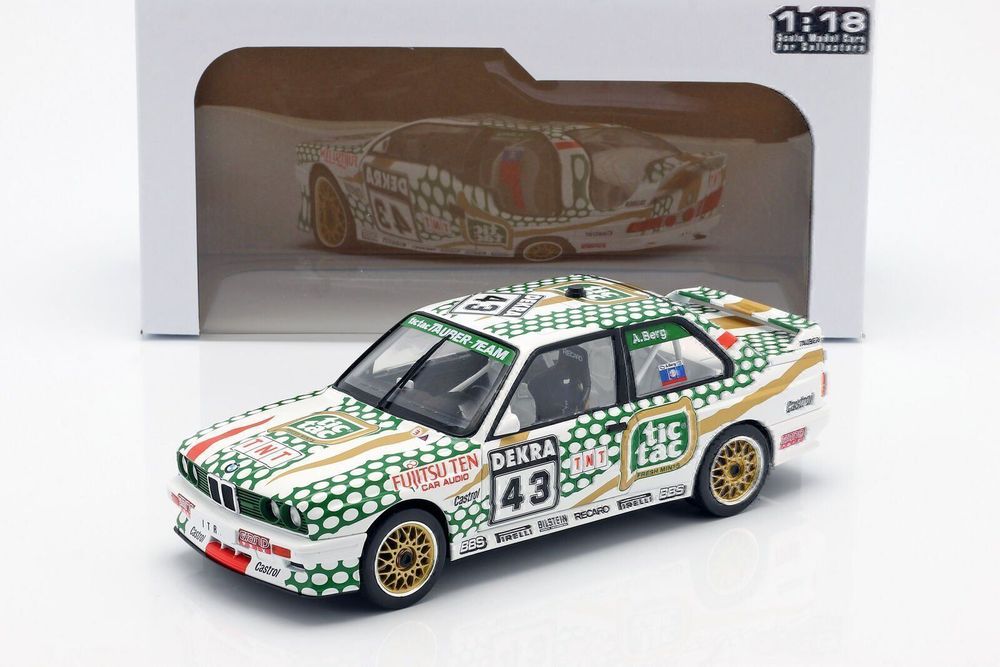 AUTOART 1/18 BMW M3 E30 DTM 1991 TIC TAC A.BERG #43 89147