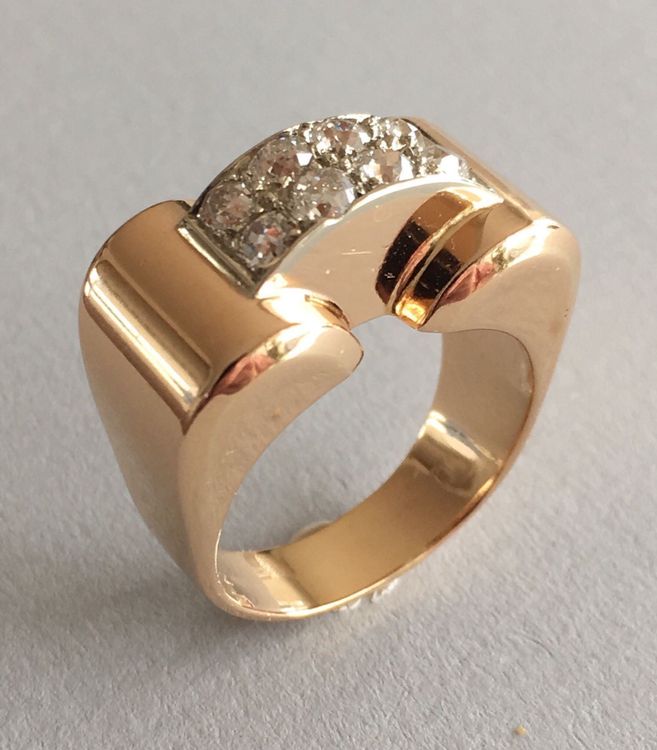 Bague Art-Deco 1940 or et diamants kaufen auf Ricardo
