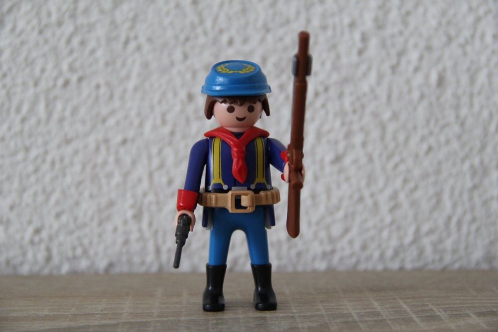 Figurine Playmobil Soldat Nordiste Avec Bretelles - Guerre De Sécession États-Unis - Occasion TOP