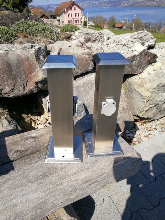 2 Edelstahl Energiesäulen für den Garten Kaufen auf Ricardo