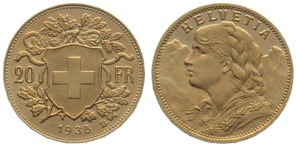 20 Franken 1935 B Goldvreneli | RAR | Kaufen Auf Ricardo