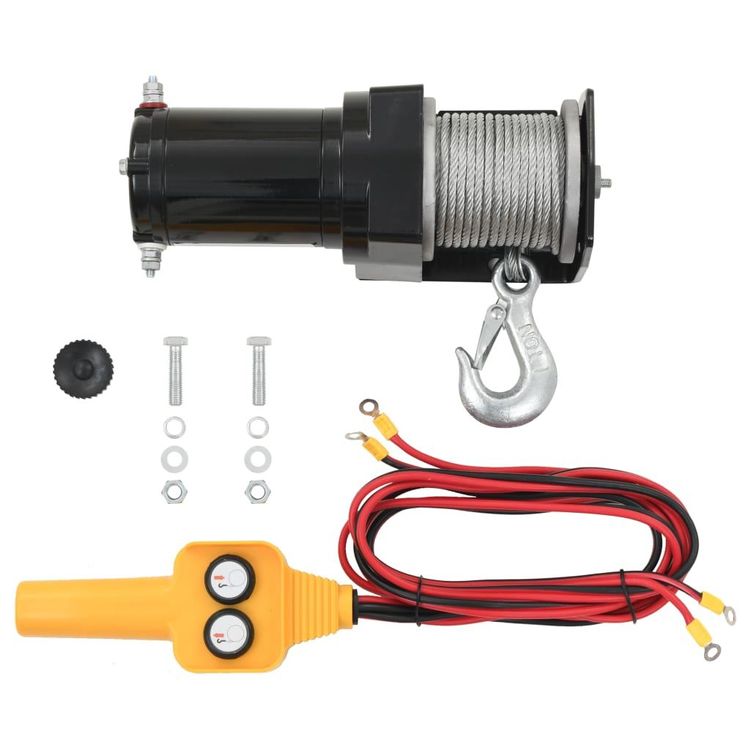 VEVOR Elektrische Seilwinde 12V DC 907kg Elektrowinde Motorwinde 7 Straengig Atvgssjp2000pxii1v9