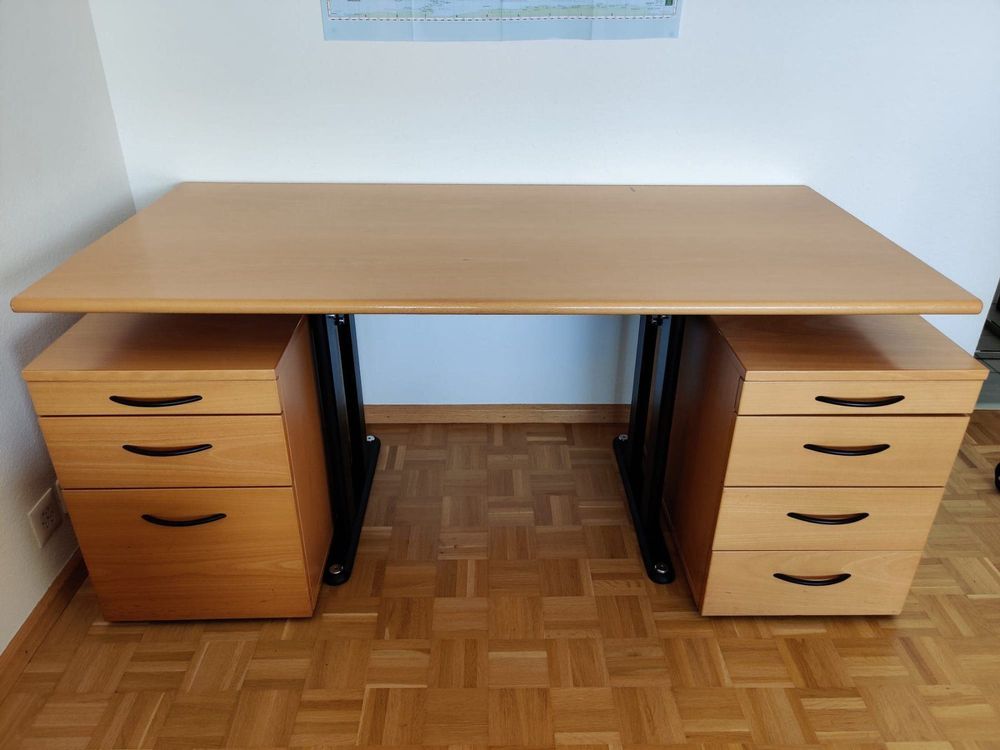 Bürotisch verstellbar inkl. 2 Schubladen kaufen auf Ricardo
