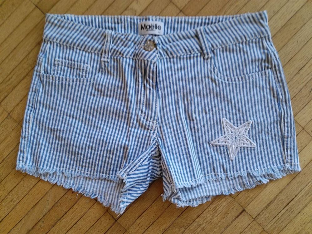 Buena Vista Malibu Damen Shorts| Gestreifte Jeans Shorts Mit Umschlag Kurze Sommer Hose Zum Krempeln Mit Streifen