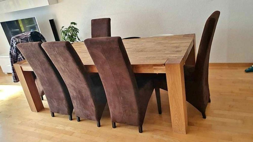 Esstisch Massivholz inkl. 8 Stühle | Kaufen auf Ricardo