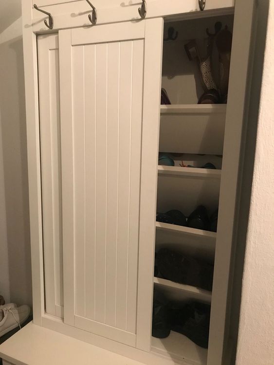 Gota Schuhschrank Weiß Vintage Garderobe Weiß Mit Sitzbank ...