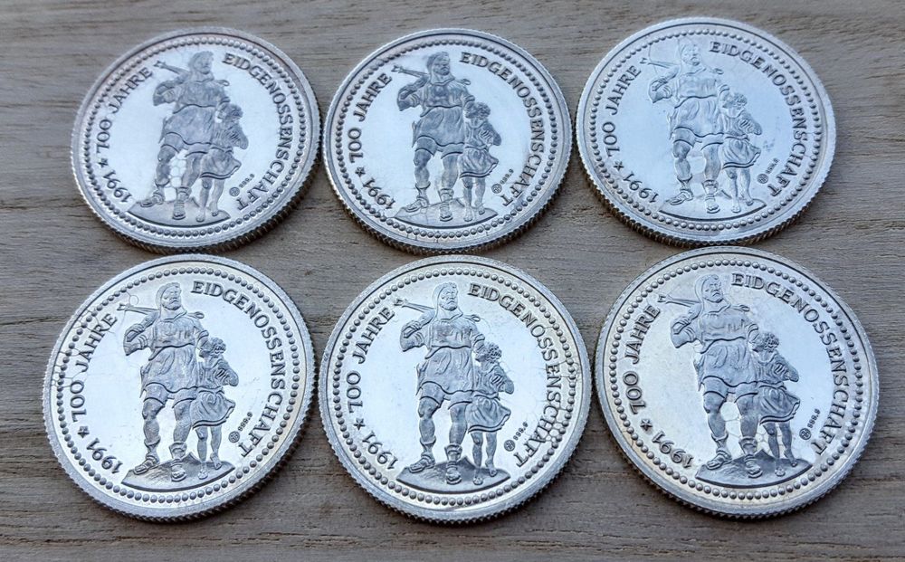 6 Seltene Silber Helvetia münzen 102g! kaufen auf Ricardo