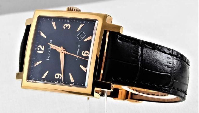 Montre Automatique Louis Erard La Carrée - Boîtier Carré Acier, Cadran Noir, Suisse, Neuf étiqueté