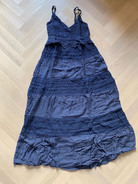 Maxi Kleid Damen blau mit Spitze kaufen auf Ricardo