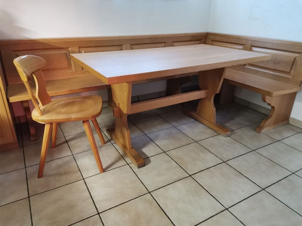 Eckbank mit Tisch und 3 Stühlen Eiche ma | Kaufen auf Ricardo