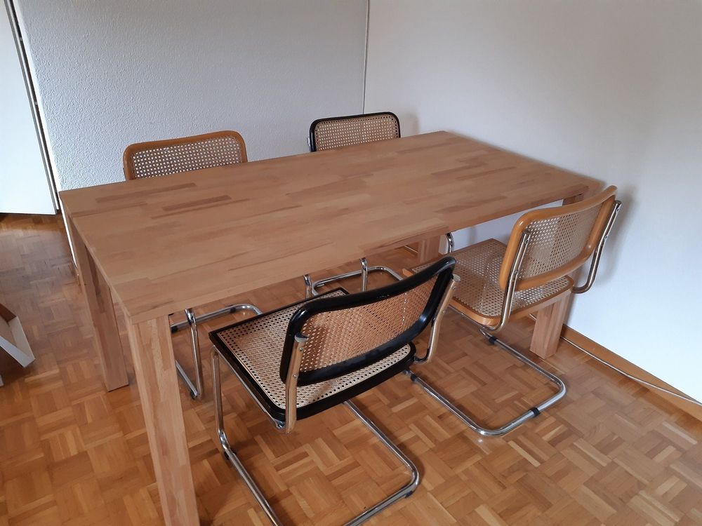 Holztisch massiv inkl 4 Stühle | Kaufen auf Ricardo