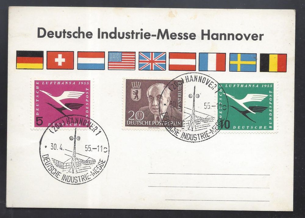 Karte D. Industrie-Messe Hannover 1955 acheter sur Ricardo
