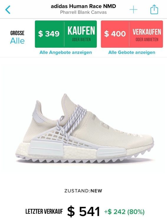 Adidas Human Race Holi Blank Canvas Acheter Sur Ricardo