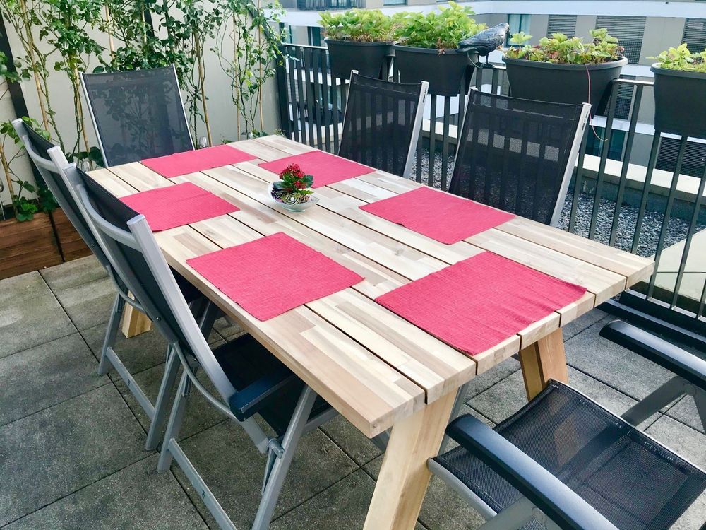 Garten Esstisch aus Teakholz + 6 Stühle | Kaufen auf Ricardo