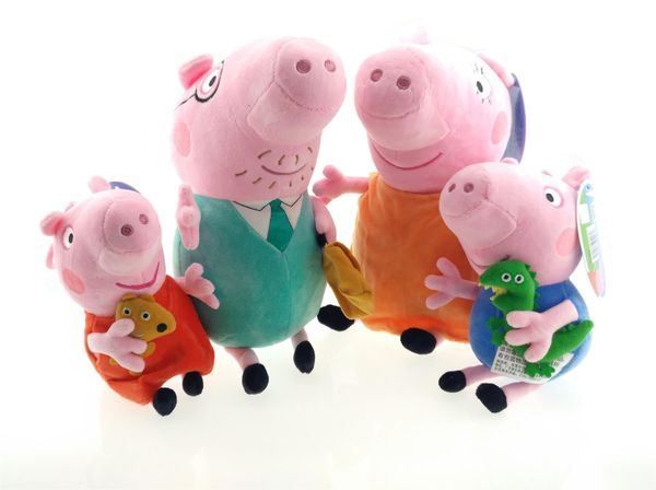 Neu 4PCS Peppa Pig Schweine Toys Wutz Familie Plüschtiere Plüsch Puppe Stofftier