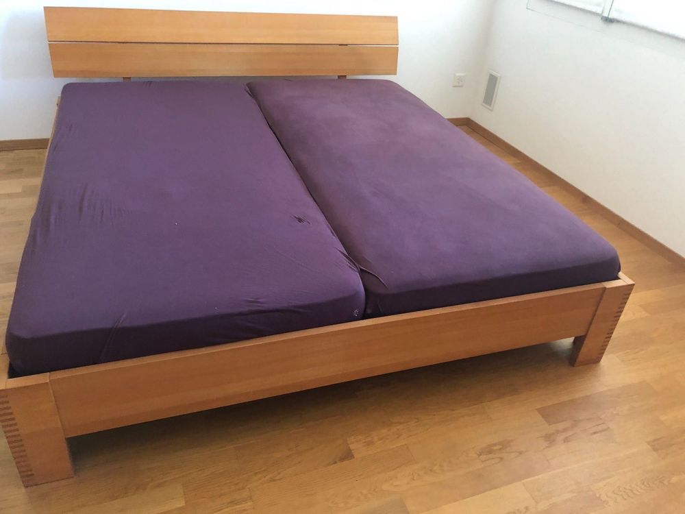 DOPPELBETT BUCHE massiv von Linth Möbel kaufen auf Ricardo