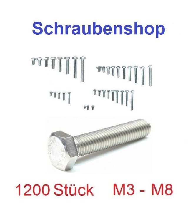 Sechskantschrauben M3 X 20mm Set - 10 Stück Mit Muttern Und Scheiben Verzinkt
