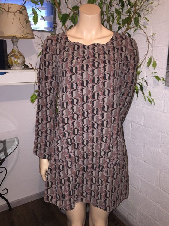 Robe La Fée Maraboutée - Taille 38 - Noir Et Gris, Manches 3/4 - Occasion Très Bon état