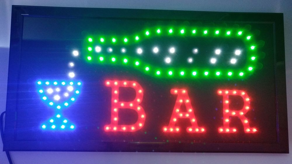 LED Schild Leuchtreklame Werbung Stopper Leuchtschild Sign Display für Bars SO 