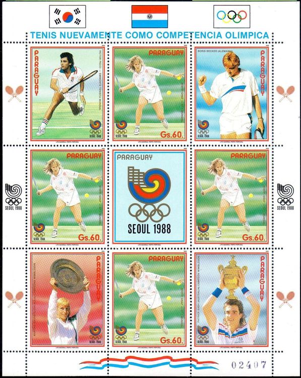 PARAGUAY 1988 OLYMPISCHE SPIELE TENNIS** Kaufen auf Ricardo