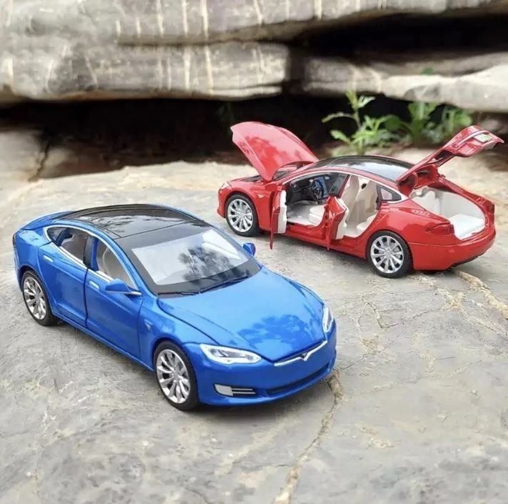 Tesla Model S 100D 1:32 Die Cast Modellauto Auto Spielzeug Model Sammlung Weiß 