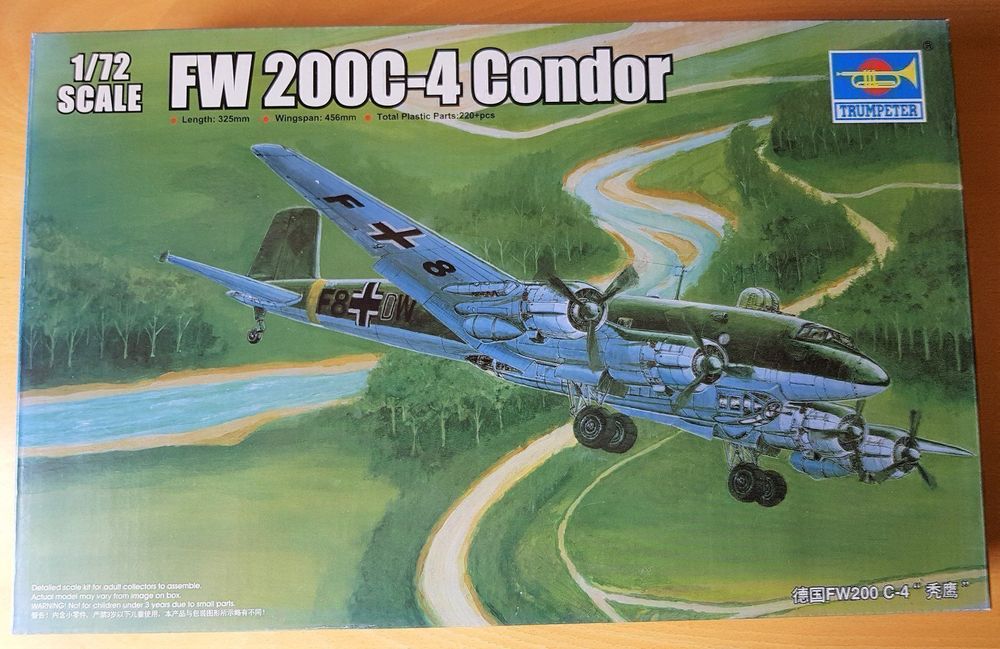 Condor Focke-Wulf FW-200C-3 Condor Avion Plastique Kit 1:72 Model Trumpeter 