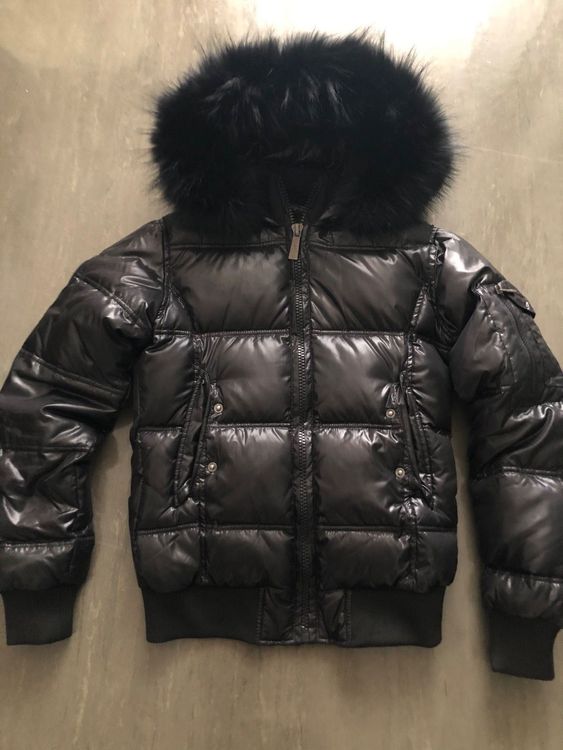Doudoune Noire Femme JAYLOUCY Taille M/40 Avec Capuche à Fourrure Véritable - Neuf Sans étiquette