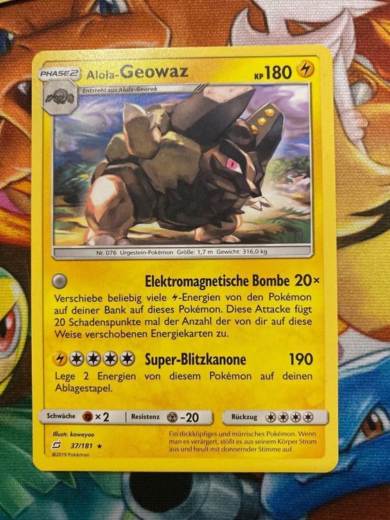 Pokemonkarte AlolaGeowaz 37/181 Kaufen auf Ricardo