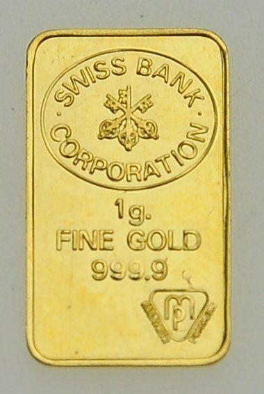 1 Gramm Goldbarren Swiss Bank Corp Sbv Kaufen Auf Ricardo