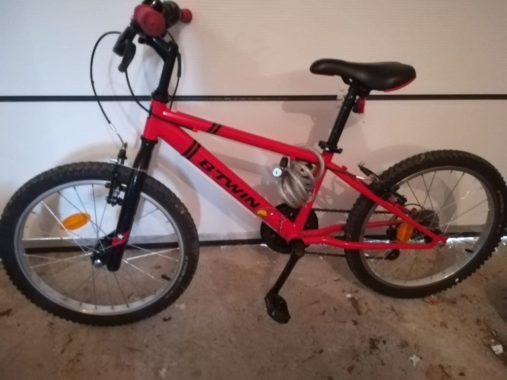 Vélo Enfant 20 Pouces CHIMHOON – VTT 7 Vitesses, Cadre Acier – Pour 8-13 Ans (1,30-1,50 M) – Vert/rouge – Freins Avant/arrière, Garde-boue