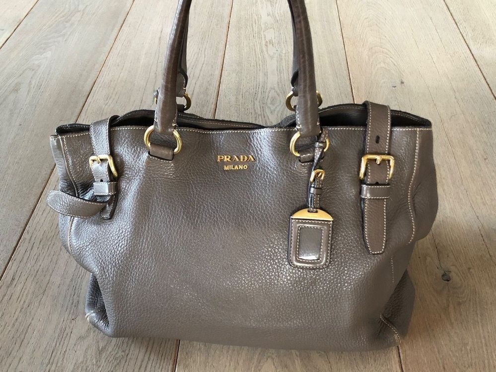 prada shopper taupe