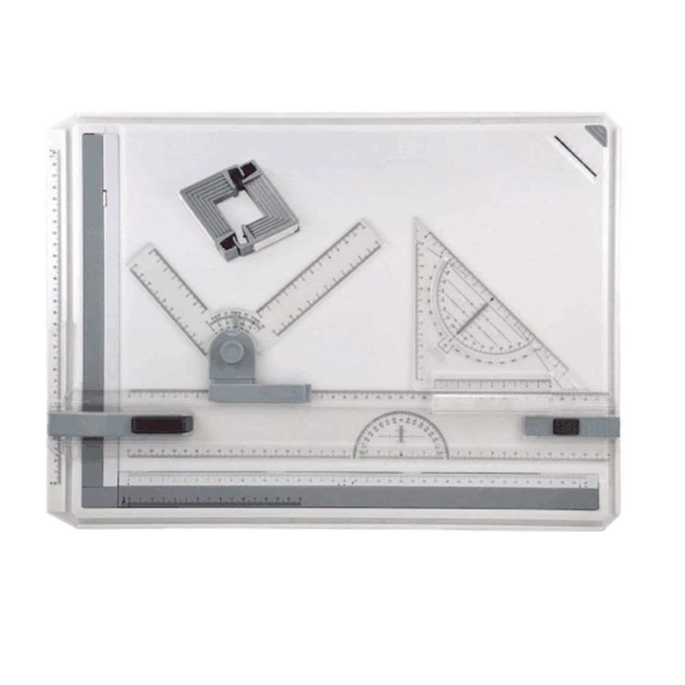 A3 Zeichenbrett Geo-Board - Professionelles Zeichenbrett Mit Schrägsteller & Halteklemmen
