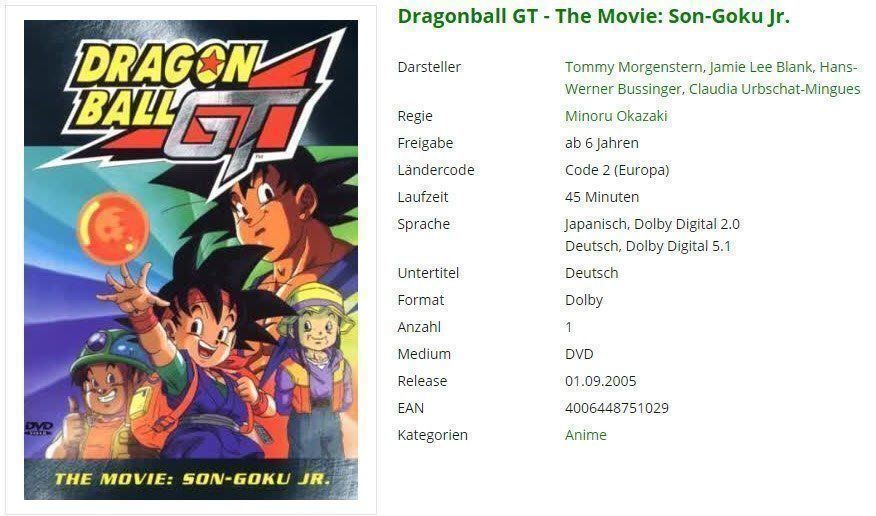 Dragonball Gt The Movie Son Goku Jr Stream German www.ricardo.ch