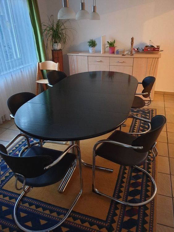 Esstisch / Tisch oval-rund mit 5 Stühlen | Kaufen auf Ricardo