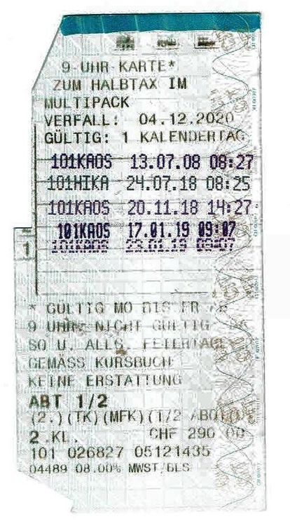 9-Uhr Tageskarte SBB gültig bis 4.12.20 | Acheter sur Ricardo