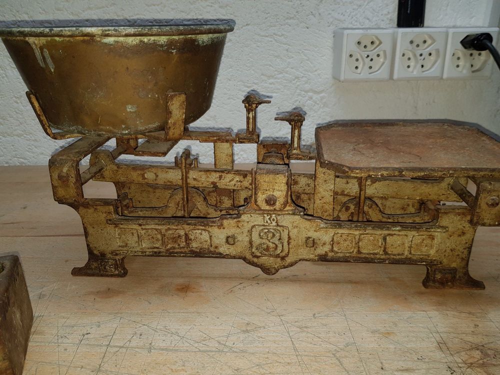 Alte Waage mit Gewichten Antik Kaufen auf Ricardo