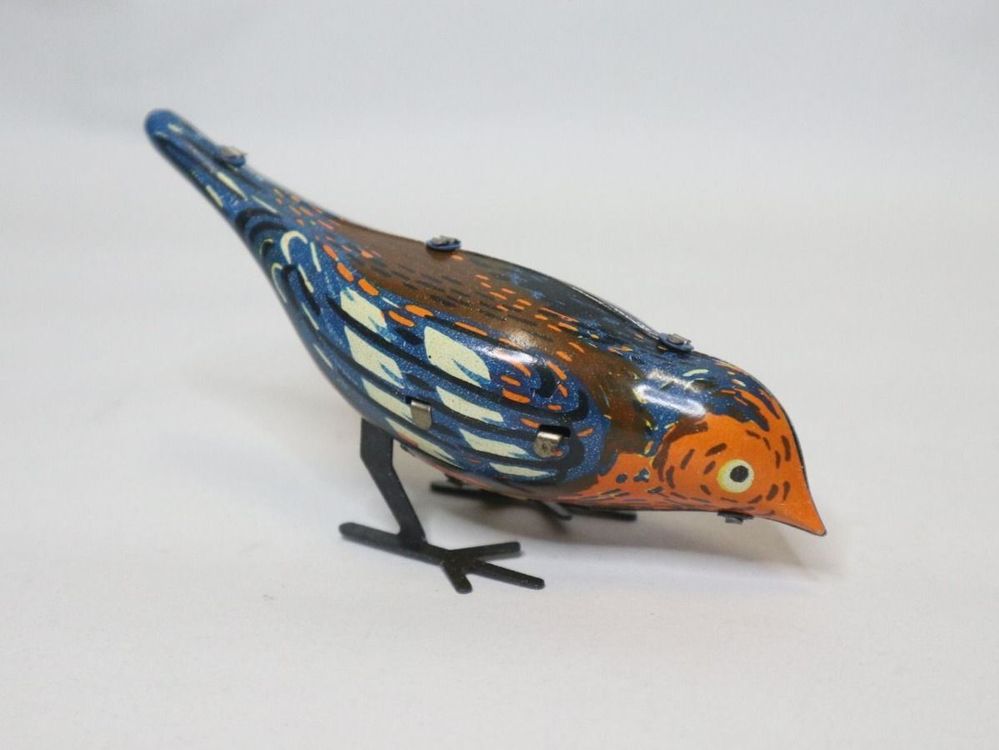 ,NEU‘‘ Blechspielzeug Vogel aus Blech zum aufziehen Pickvogel mit Schlüssel 