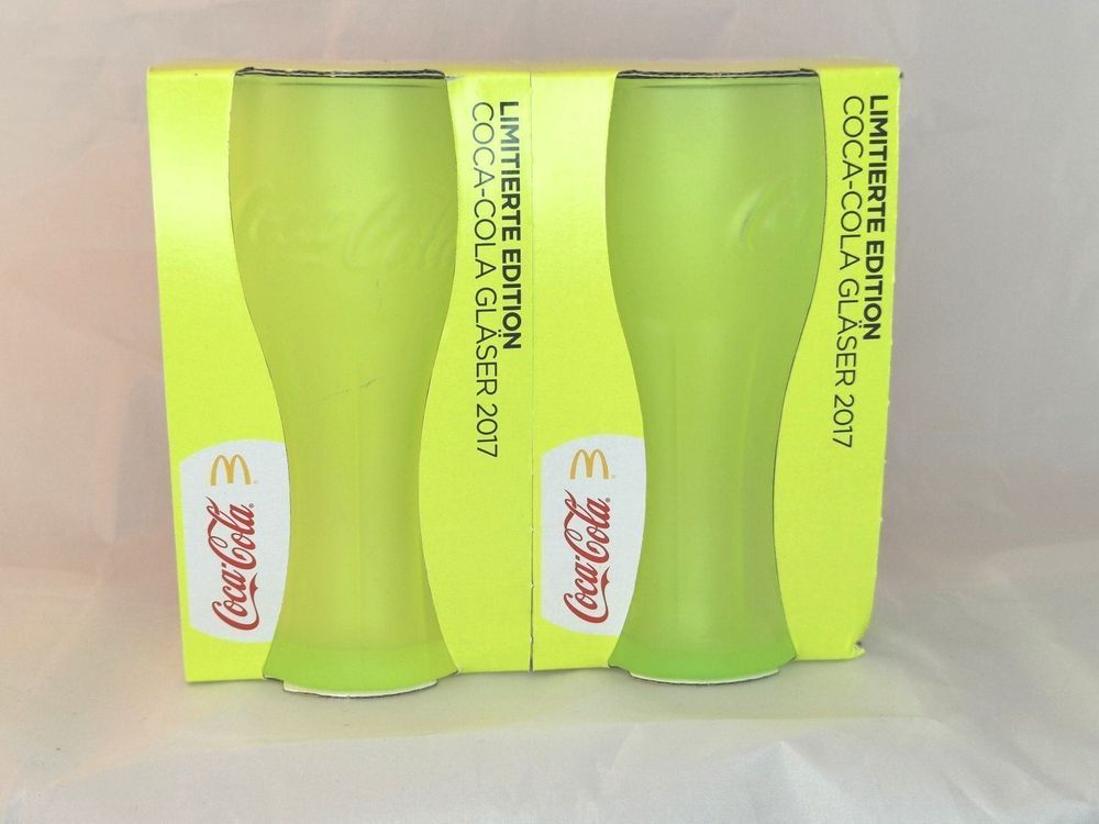 1 McDonalds Coca Cola Gläser 2017 Neon gelb 