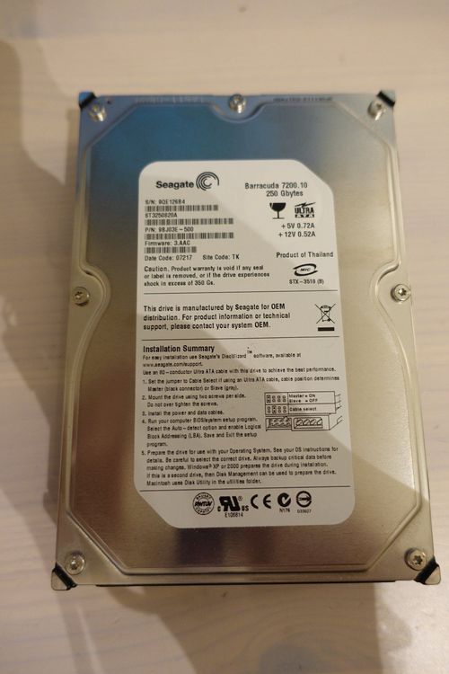 Seagate Barracuda: 250GB, 7200 RPM | Kaufen auf Ricardo