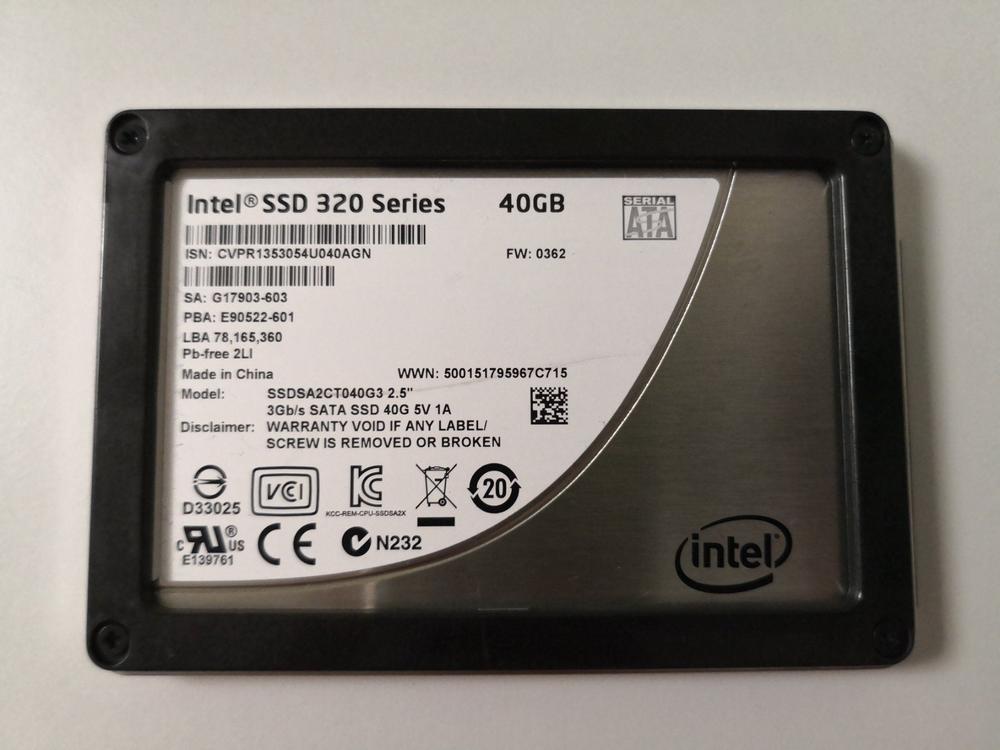 Ошибка intel 320 series ssd