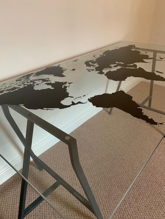 IKEA glass map desk/table Kaufen auf Ricardo