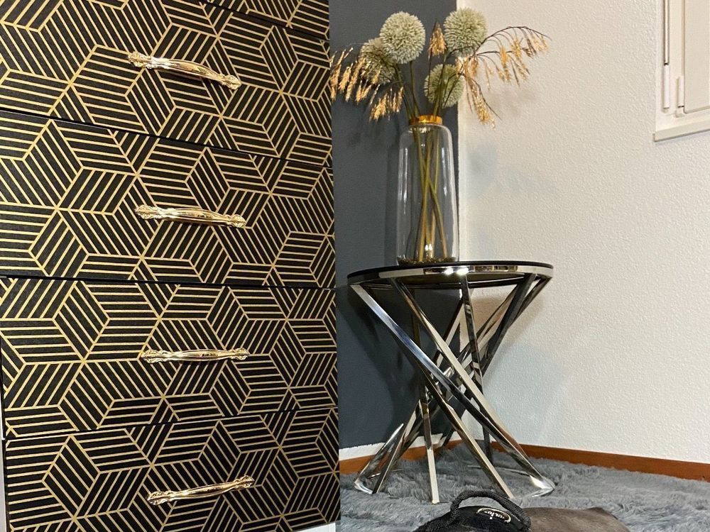 Chrom Gold Beistelltisch/ Nachttisch | Kaufen auf Ricardo