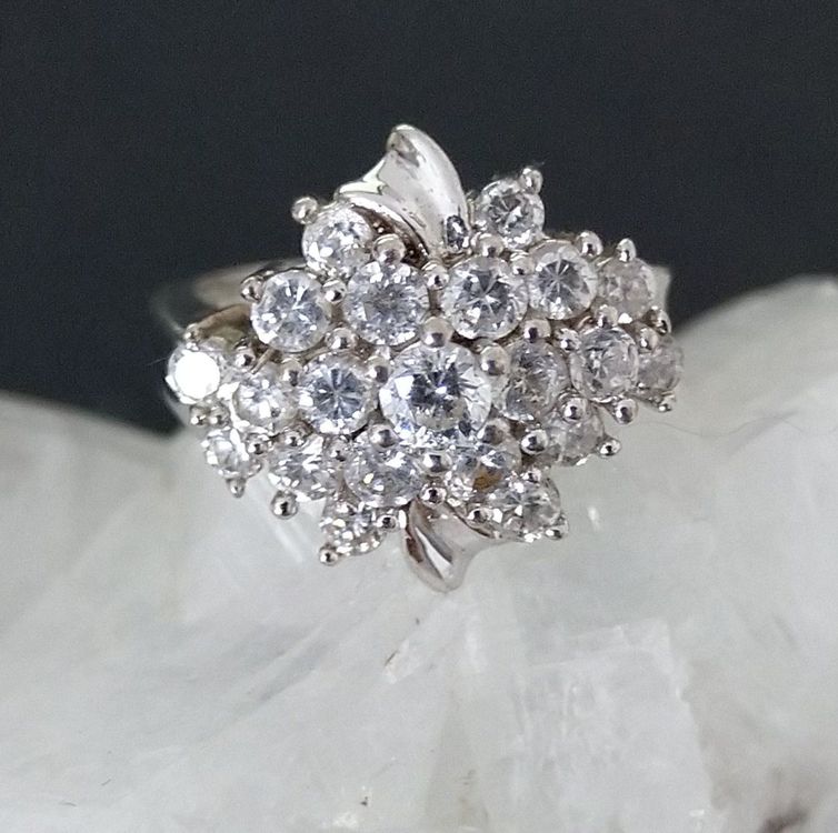 Vivance Fingerring 925/- Sterling Silber Rhodiniert Mit Muschel Weiß