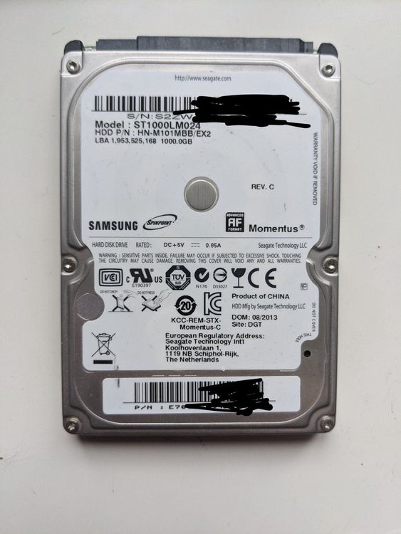 Hdd samsung st1000lm024 не определяется