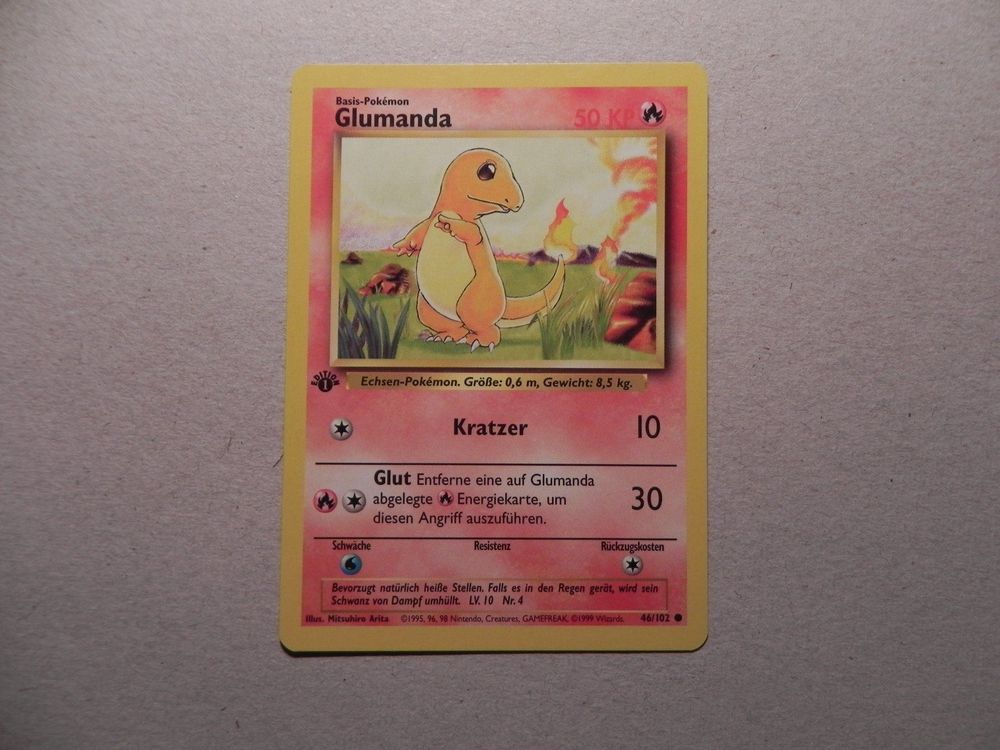 Pokémon Karte 1. Edition Glumanda 46/102 | Kaufen auf Ricardo