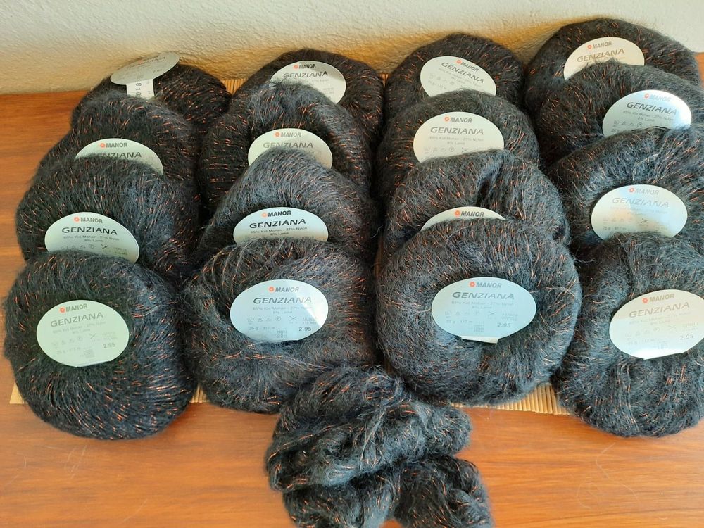 KID MOHAIR WOLLE SCHWARZ KUPFER 16X25 GR Kaufen auf Ricardo