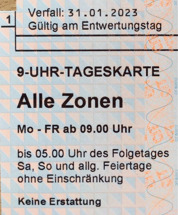 AWelle 9UhrTageskarte (alle Zonen) Kaufen auf Ricardo
