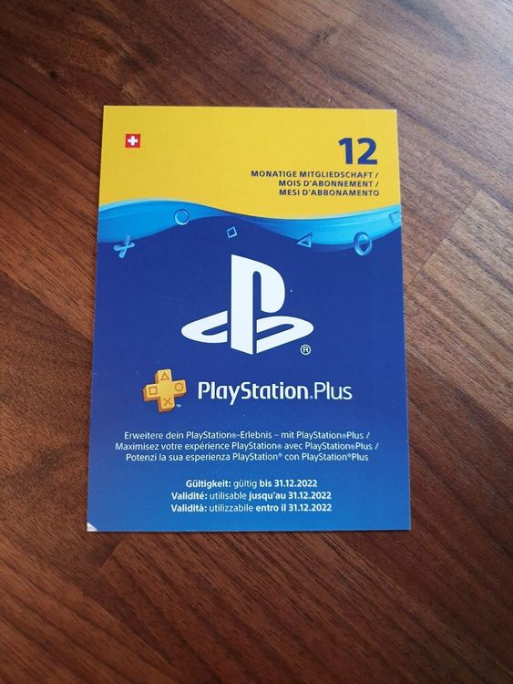 12 Monate Sony Playstation Plus + Kaufen auf Ricardo